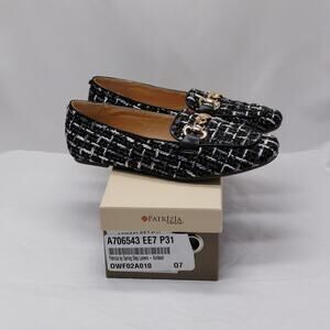 Patrizia by Spring Step Tweed Loafers Size 40 (US 9) Black Office Chic Preppy